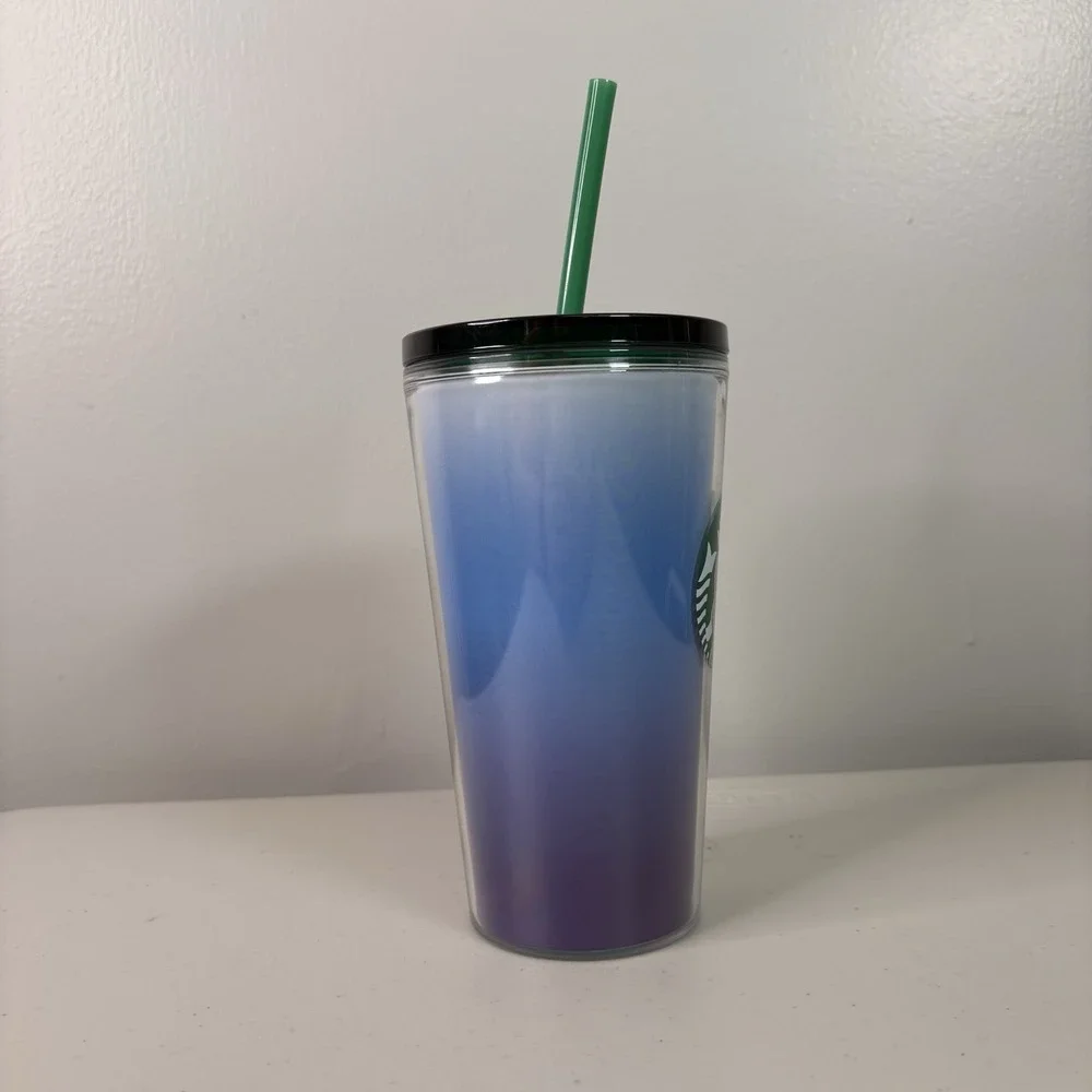 Starbucks 2021 Tumbler 16 Oz Blue Ombre Green Lid Straw Cup